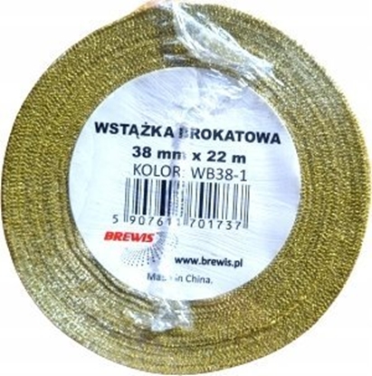 Picture of Dekoracja witeczna BREWIS Wst±ka brokatowa zota 38mmx22m