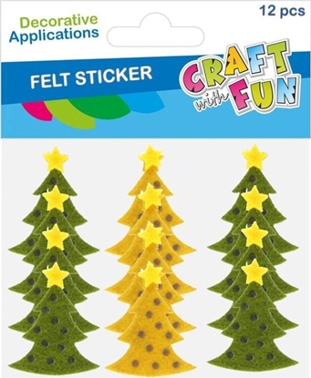 Изображение Dekoracja witeczna Craft with Fun OZDOBA BN FILC CHOINKA 12SZT/2KOL CF 12/144