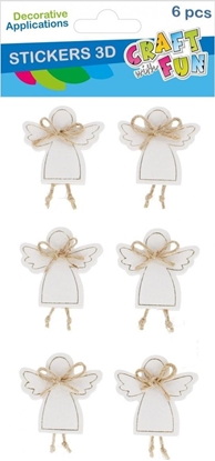 Изображение Dekoracja witeczna Craft with Fun OZDOBA BN NAKLEJKI 3D ANIOLKI 6SZT CF PBH 12/144