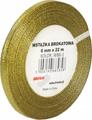Picture of Dekoracja witeczna Teka Wst±ka brokatowa zota 6mmx22m