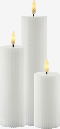 Изображение Dekoracja witeczna Tork Sirius Sirius Smilla Genopladelig Bloklyssæt Ø 5 cm - Hvid -  3 stk