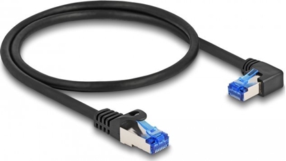 Picture of Delock RJ45 Network Cable Cat.6A S/FTP straight / right angled 0.5 m black