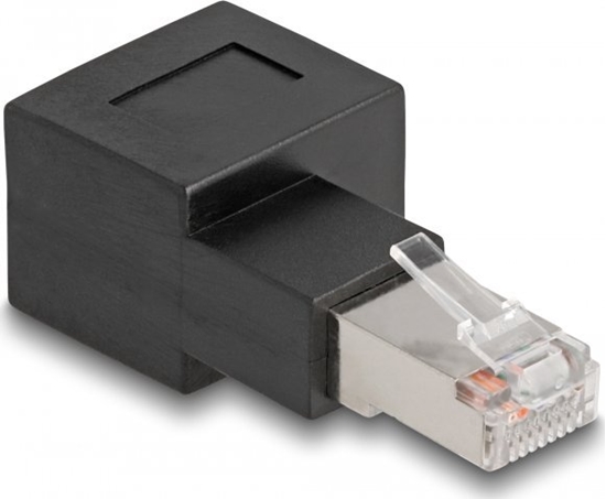 Picture of Delock RJ45 plug to RJ45 jack Adapter Cat.6A 90° right angled