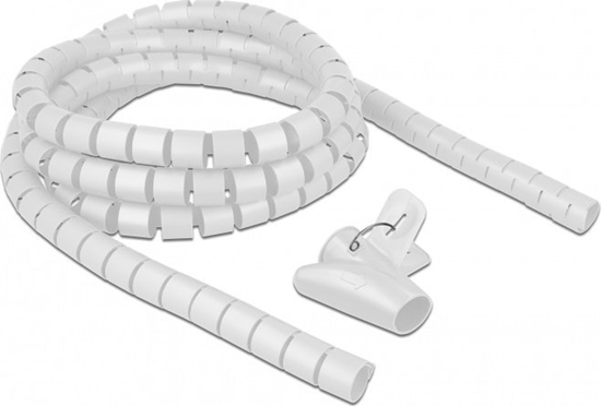Picture of Delock Spiral Hose with Pull-in Tool 2.5 m x 15 mm white