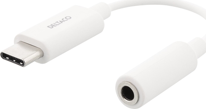 Изображение Deltaco USB-C  3,5 mm adapteris, 10 cm, aktyvus, baltas USBC-1145