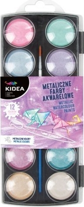 Picture of Derform Farby akwarelowe metaliczne 12 kolorów KIDEA