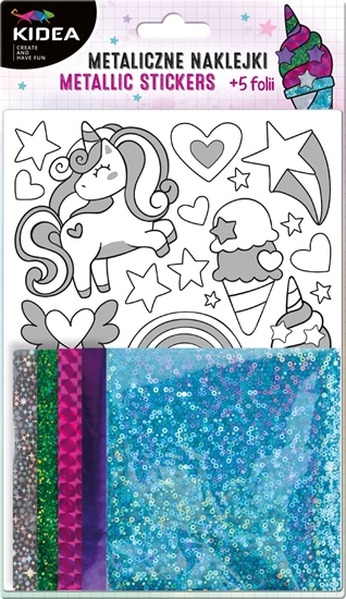 Picture of Derform ZEST KREAT NAKLEJKI UNICORN METALC DERF KIDEA