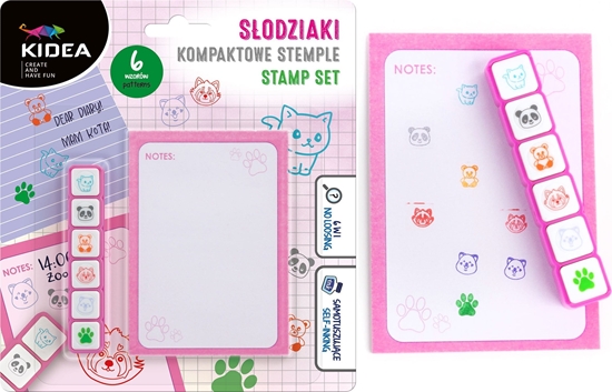 Picture of Derform Zestaw stempli piecztek z notesem sodziaki zwierzta Kidea