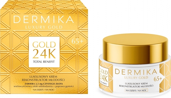 Picture of Dermika Luxury Gold 24K Total Benefit Luksusowy krem-rekonstruktor modoci 65+ na dzie i noc 50ml