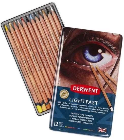 Picture of Derwent Lightfast 12 stk tin, oliebaseret farveblyant