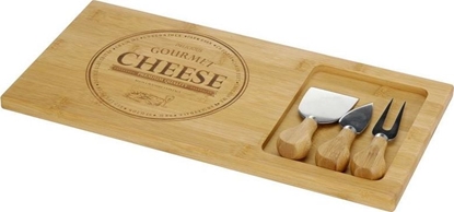 Attēls no Deska do krojenia Excellent Houseware do serwowania drewniana z noem do serów 38x18cm