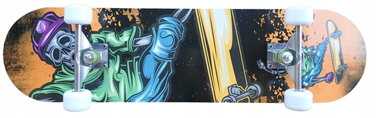 Изображение Deskorolka Klasyczna dla Dzieci Drewniana KUBISPORT Space Skull