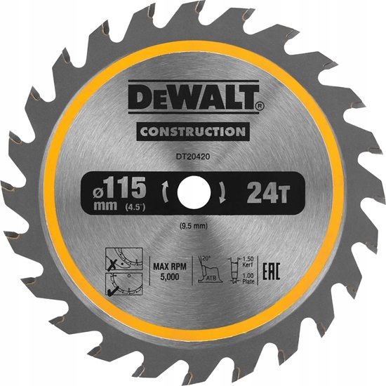 Изображение Dewalt DEWALT PIA TARCZ.115x25z ATB DREWNO Z GWODZIAMI DO DCS571