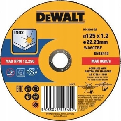 Изображение Dewalt DEWALT TARCZA METAL 125x1,2mm