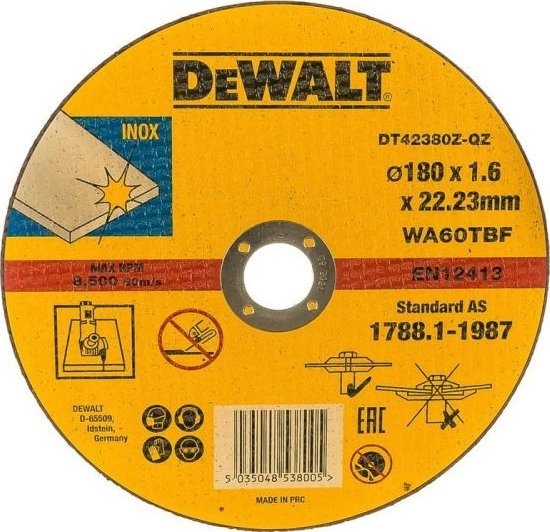 Изображение Dewalt DEWALT TARCZA METAL 180x1,6mm INOX