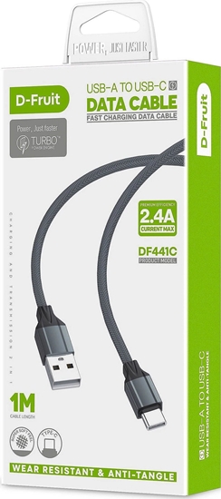 Picture of Kabel USB V7 USB-A - USB-C 1 m Szary (50473)