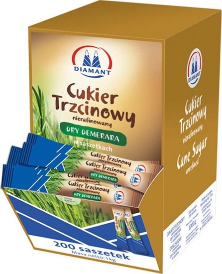 Picture of Diamant Cukier trzcinowy DIAMAT, w saszetkach, 200 szt. x 5 g