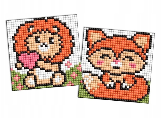 Picture of Diamentowa mozaika na magnesie IDEYKA, 9x9 cm, kids, czerwone zwierzta, 2 szt.