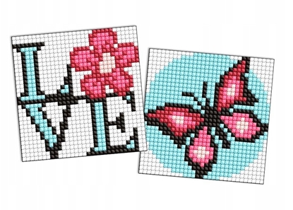 Attēls no Diamentowa mozaika na magnesie IDEYKA, 9x9 cm, kids, peen wdzieku motyl, 2 szt.