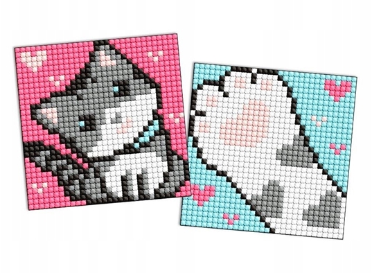 Picture of Diamentowa mozaika na magnesie IDEYKA, 9x9 cm, kids, szary puszysty, 2 szt.