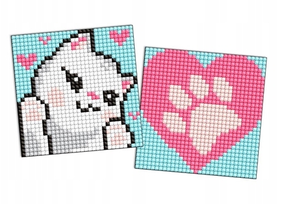 Attēls no Diamentowa mozaika na naklejce IDEYKA, 9x9 cm, kids, biae apy, 2 szt.