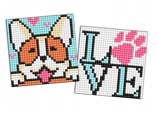 Изображение Diamentowa mozaika na naklejce IDEYKA, 9x9 cm, kids, uroczy may piesek, 2 szt.