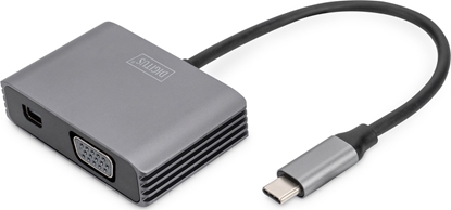 Изображение System przekazu sygnau AV Digitus 0.2M USB-C-MINIDP+VGA ADAPTER 0.2M USB-C-MINIDP+VGA ADAPTER