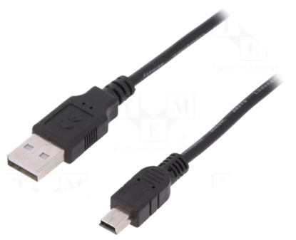Изображение DIGITUS USB 2.0 kabelis – USB A uz Mini USB B, Garums 3 m
