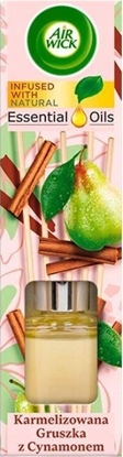 Attēls no Dyfuzor zapachowy Air Wick Essential Oils pachnce patyczki zapachowe Karmelizowana Gruszka z Cynamonem 40ml