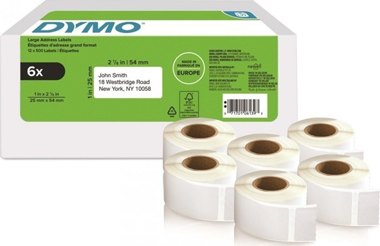Picture of Dymo DYMO LW-Rücksendeadress-Etiketten groß 25x54mm 6x 500St/Rol