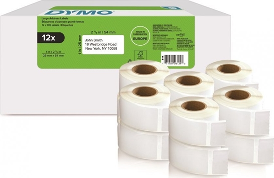 Picture of Dymo DYMO LW-Rücksendeetiketten Vorteilspack 25x54mm 12Rl 500St/R