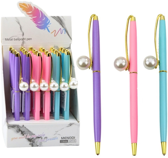 Picture of Dugopis Metalowy Automatyczny Pera Niebieski Tusz 1.0mm Mix LEAN