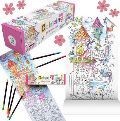 Изображение Dodo Kolorowanka W Rolce "Ksiniczki" Kompaktowa Kolorowanka Dla Najmodszych