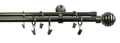 Attēls no Domoletti DOUBLE CURTAIN RAIL SET  300CM D16 (nedaudz boj. iepakoj.)