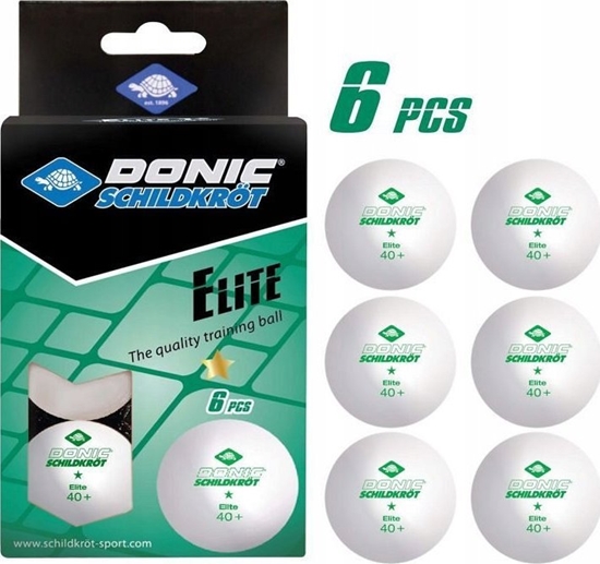 Picture of Donic DONIC SCHILDKRÖT PIECZKI PIMPONGOWE ELITE POLY 40+ 6szt. orang/white