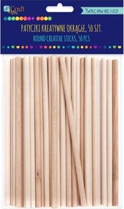 Attēls no DP Craft Patyczki kreatywne DPCRAFT okrge naturalne 15cm 50szt. Dalprint