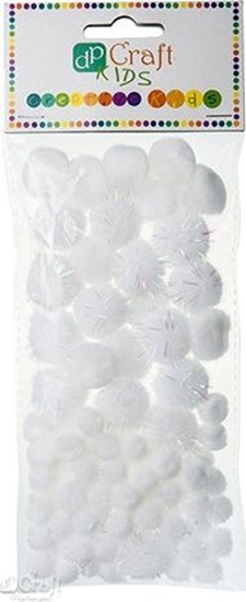 Picture of DP Craft Pompony akrylowe DPCRAFT mix biae 85szt. Dalprint