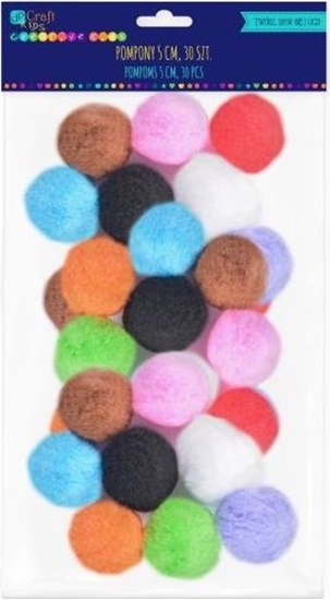 Picture of DP Craft POMPONY POLIESTROWE 5 CM MIX, 30 SZT. Dalprint