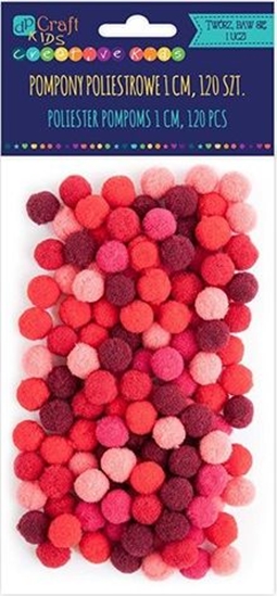 Picture of DP Craft Pompony poliestrowe DPCRRAFT 1cm mix czerwony 120szt. Dalprint