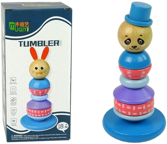 Picture of Drewniana Edukacyjna Piramidka Panda Balansujca Wiea LEAN Toys