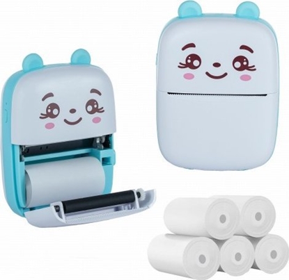 Picture of Drukarka etykiet ExtraLink EXTRALINK EPP-002 PORTABLE MINI PRINTER BLUE + PAPIER TERMICZNY ZWYKY 5 SZT