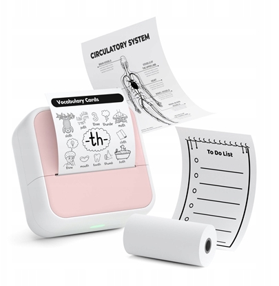 Picture of Drukarka Termiczna Bluetooth Do Zdj Naklejek Notatek Etykiet 53mm 203dpi / S1 / Róowy