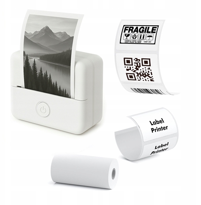 Picture of Drukarka Termiczna Bluetooth Do Zdj Naklejek Notatek Etykiet Aplikacja Ai / X6 / Biay