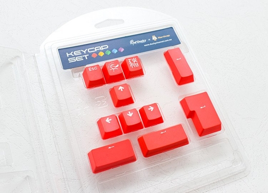 Picture of Ducky PBT Double-Shot Keycap Set, rot, 11 Tasten