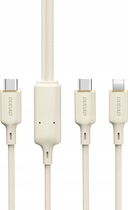Attēls no Dudao Kabel 3w1 Dudao L7SE USB-C / USB-C, Lightning, microUSB 66W 1.2m beowy