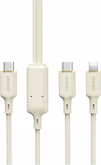 Picture of Dudao Kabel 3w1 Dudao L7SE USB-C / USB-C, Lightning, microUSB 66W 1.2m beowy