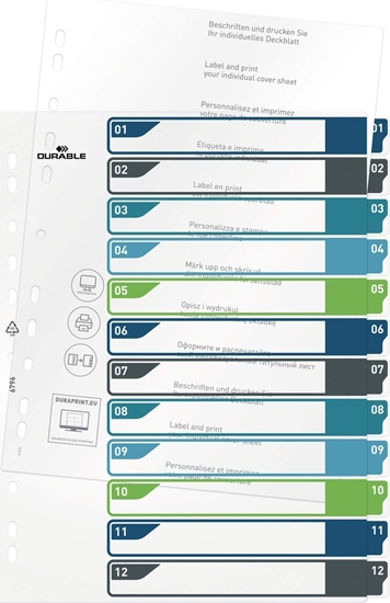 Изображение Durable DURABLE Register A4 + 12tlg. 1-12 farbige Taben+trans. Form.