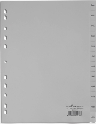 Picture of Durable DURABLE Monatsregister Dez-Jan 12-teilig grau