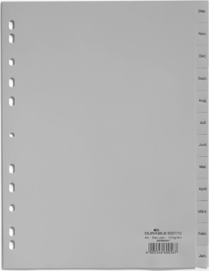 Picture of Durable DURABLE Monatsregister Dez-Jan 12-teilig grau