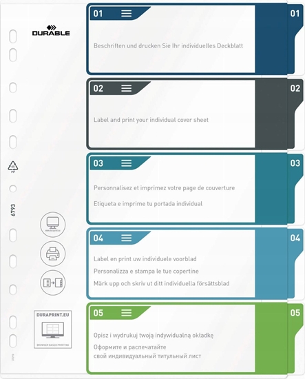 Picture of Durable DURABLE Register A4 + 5tlg. 1-5 farbige Taben+trans. Formbl.